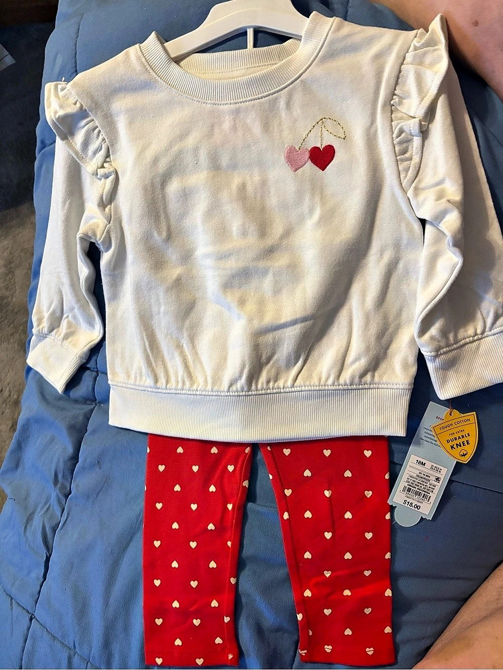 Cat & Jack Heart Cherry Sweatshirt and Legging Set Baby 18M